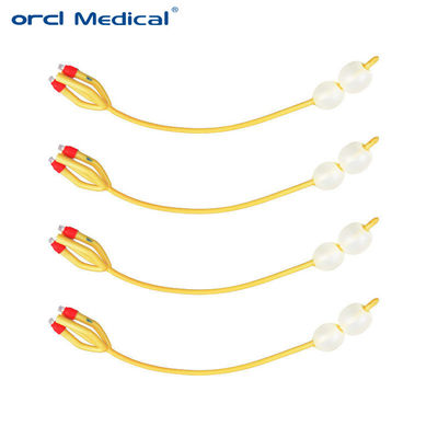 Medical Disposable Double Balloon 4 way Latex Foley Catheter for Smooth Introducing