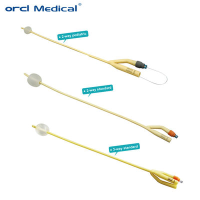 Medical Disposable Urethral Tube Balloon Dilatation Catheter 2 Way 3 Way Latex Foley Catheter With Silicone Coated